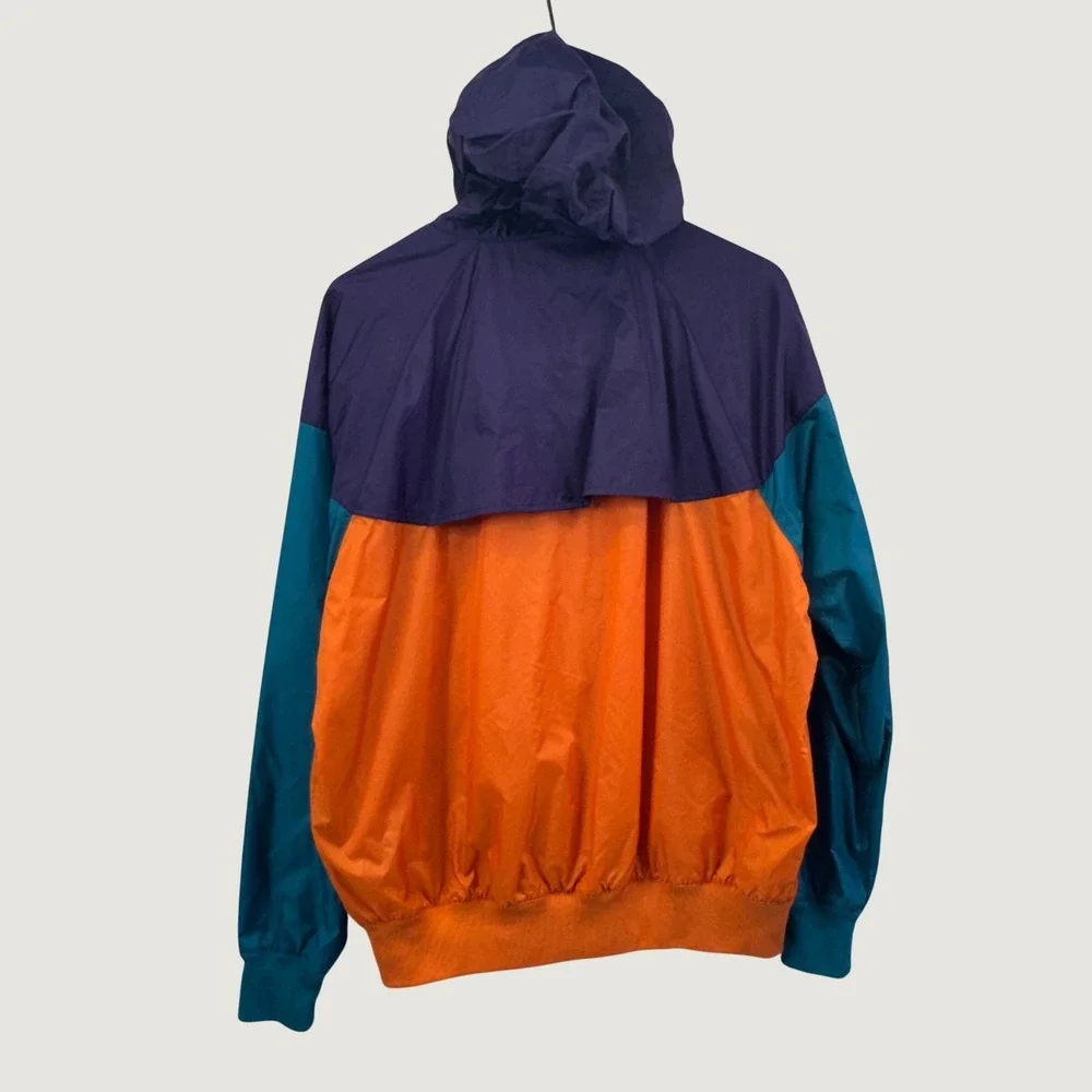 Nike Windbreaker Jacket Medium Orange Purple Teal Colorblock Retro Streetwear